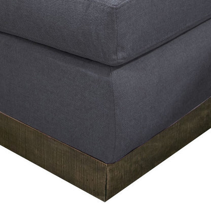 Jeni Modular Armless Chair, 2 Accent Pillows, Solid Wood, Gray Polyester