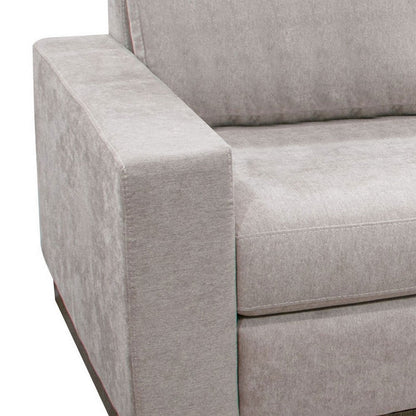 Jeni Modular Armless Chair, 2 Pillows, Solid Wood, Almond Gray Polyester