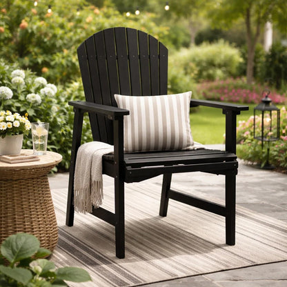Pima Outdoor Dining Chair Set of 2, Adirondack Taupe Gray Acacia Wood