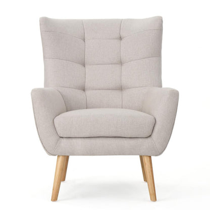 Ranie Accent Club Chair, Rubberwood Legs Wheat Button Tufted Polyester