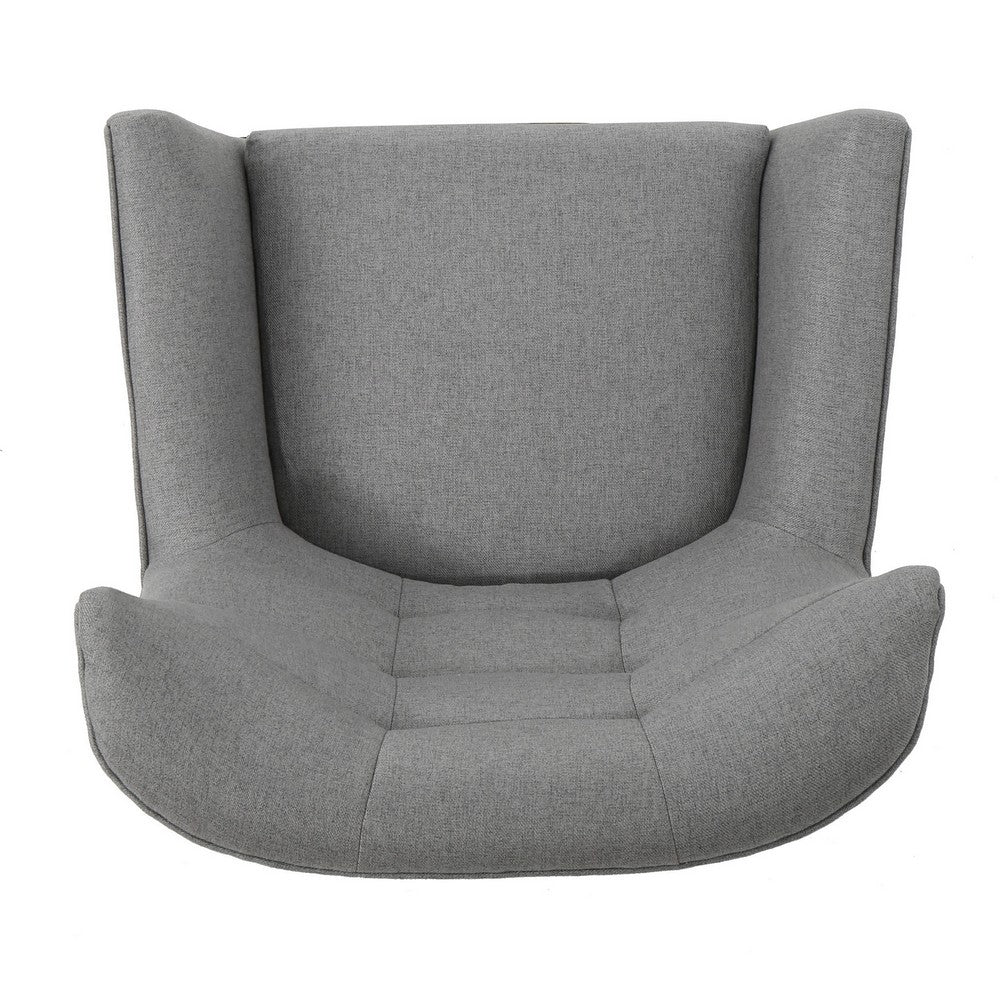 Ranie Accent Club Chair, Rubberwood Legs, Gray Button Tufted Polyester