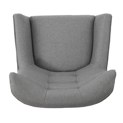 Ranie Accent Club Chair, Rubberwood Legs, Gray Button Tufted Polyester