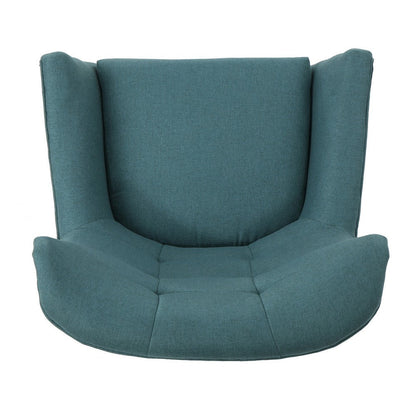 Ranie Accent Club Chair, Rubberwood Legs, Teal Button Tufted Polyester
