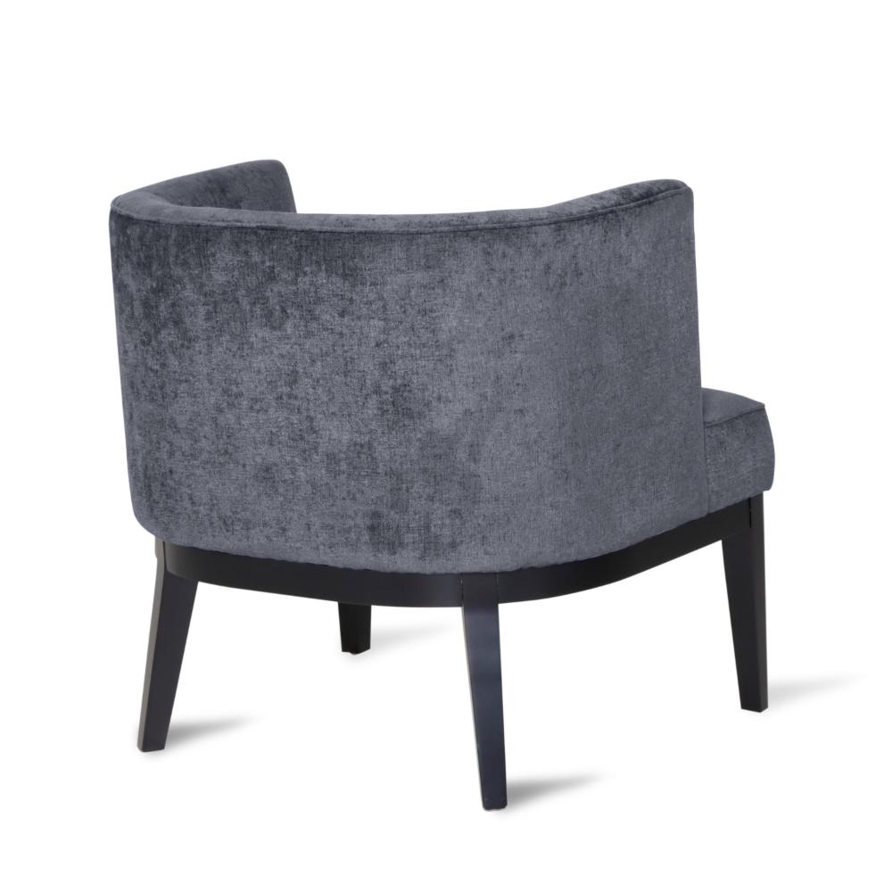 Addy Accent Chair, Black Rubberwood, Dark Gray Diamond Stitch Fabric