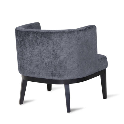 Addy Accent Chair, Black Rubberwood, Dark Gray Diamond Stitch Fabric