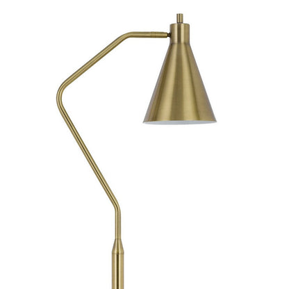Sty 63 Inch Task Floor Lamp, Swivel Brass Shade Angled Metal Pole