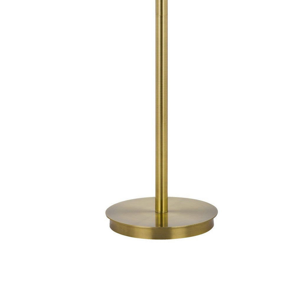 Sty 63 Inch Task Floor Lamp, Swivel Brass Shade Angled Metal Pole