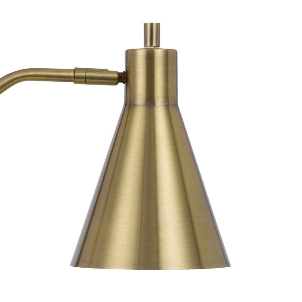 Sty 24 Inch Task Table Lamp, Swivel Brass Shade Angled Thin Metal Pole