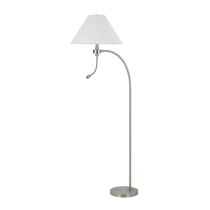 Ashy 68 Inch Floor Lamp, Gooseneck LED, White Shade, Bronze Arc Pole