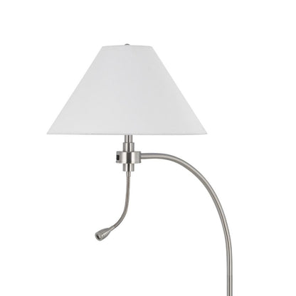 Ashy 68 Inch Floor Lamp, Gooseneck LED, White Shade, Bronze Arc Pole
