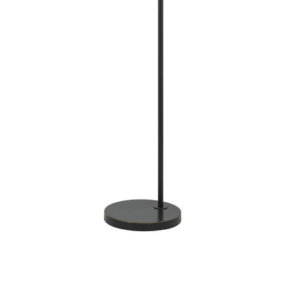 Ashy 68 Inch Floor Lamp, Gooseneck LED, White Shade, Brass Arc Pole
