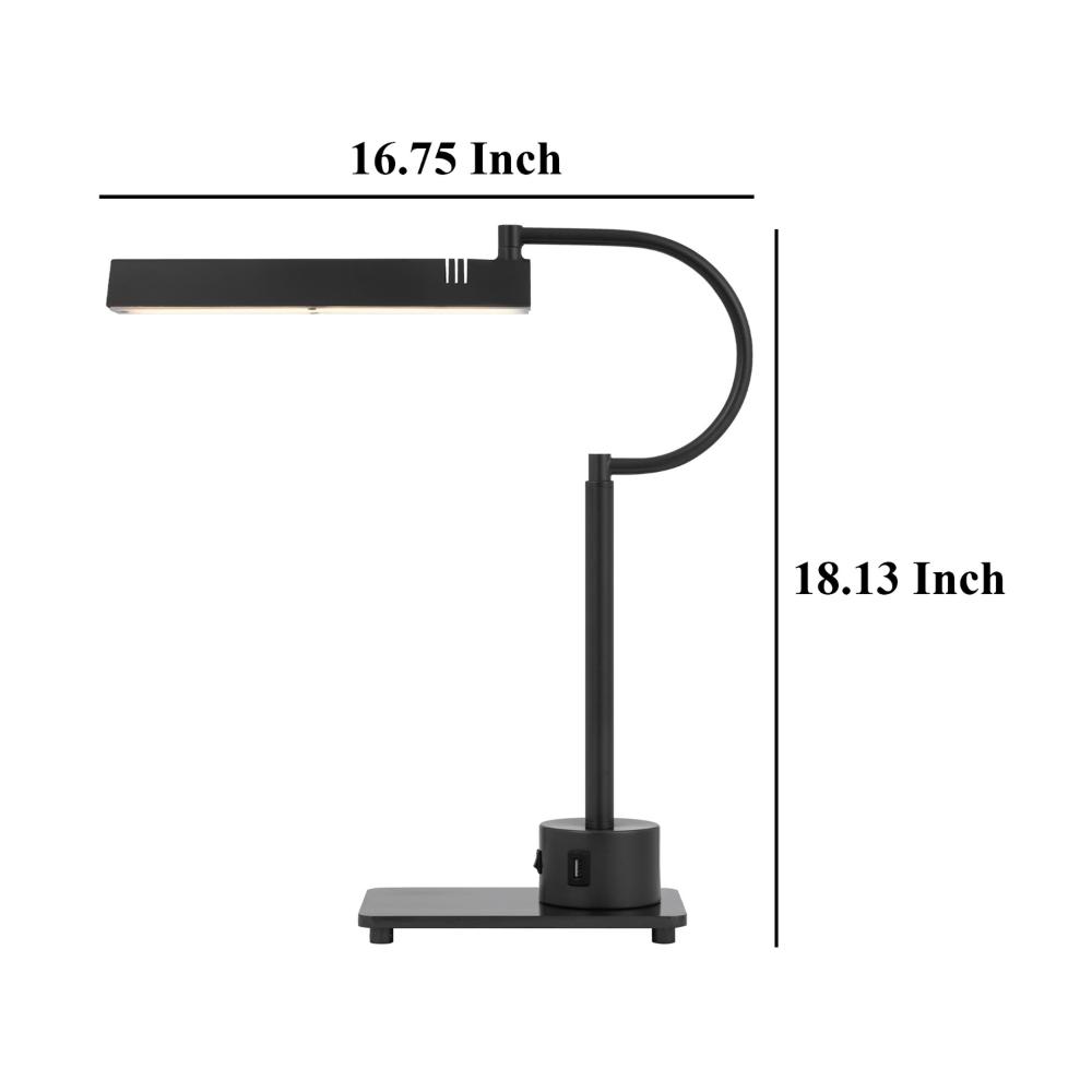 Hoso 18 Inch Desk Lamp, 2 USB Ports, AdjusDesk Brass Metal Frame