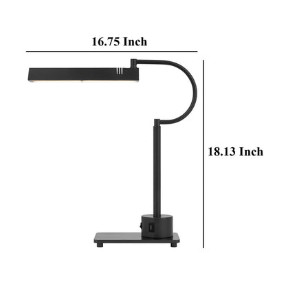 Hoso 18 Inch Desk Lamp, 2 USB Ports, AdjusDesk Brass Metal Frame