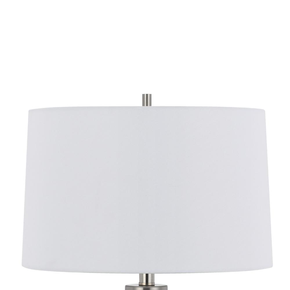 Maci 29 Inch Table Lamp, Accent Crackled Clear Glass, White Drum Shade