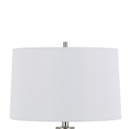 Maci 29 Inch Table Lamp, Accent Crackled Clear Glass, White Drum Shade