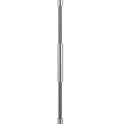 Siu 60 Inch Floor Lamp, Chrome Metal Pole w Finial Tip, White Shade