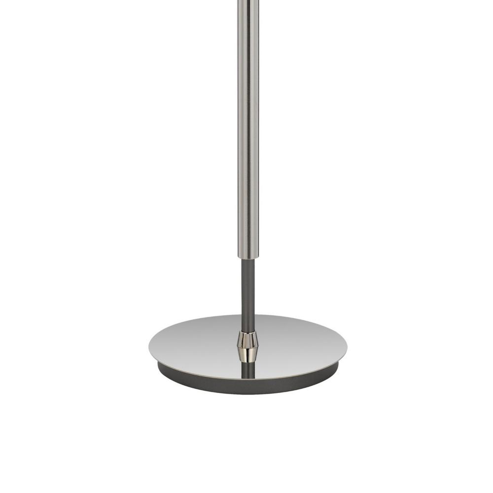 Siu 60 Inch Floor Lamp, Chrome Metal Pole w Finial Tip, White Shade