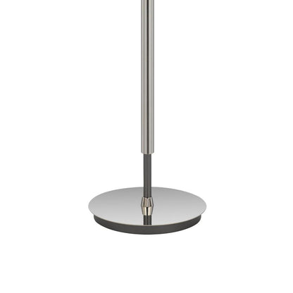 Siu 60 Inch Floor Lamp, Chrome Metal Pole w Finial Tip, White Shade