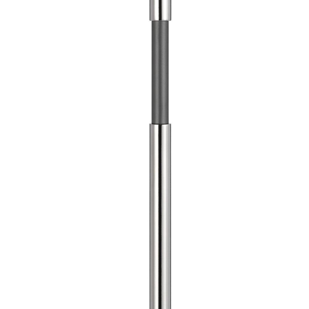 Siu 30 Inch Table Lamp, Chrome Metal Thin Pole w Finial, White Shade