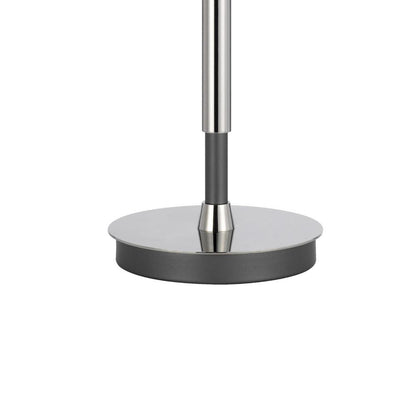 Siu 30 Inch Table Lamp, Chrome Metal Thin Pole w Finial, White Shade