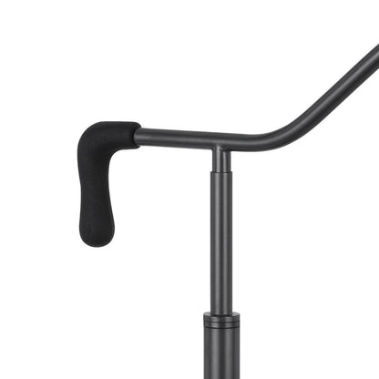 Loga 27 Inch Desk Lamp w Adjustable Cage Style Shade, Black Iron