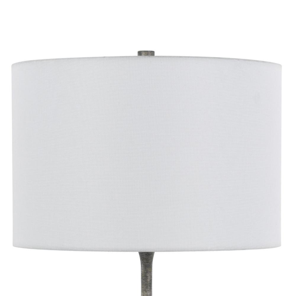 Myra Table Lamp Set of 2, Fluted Accent Glass Base, White Fabric Shade