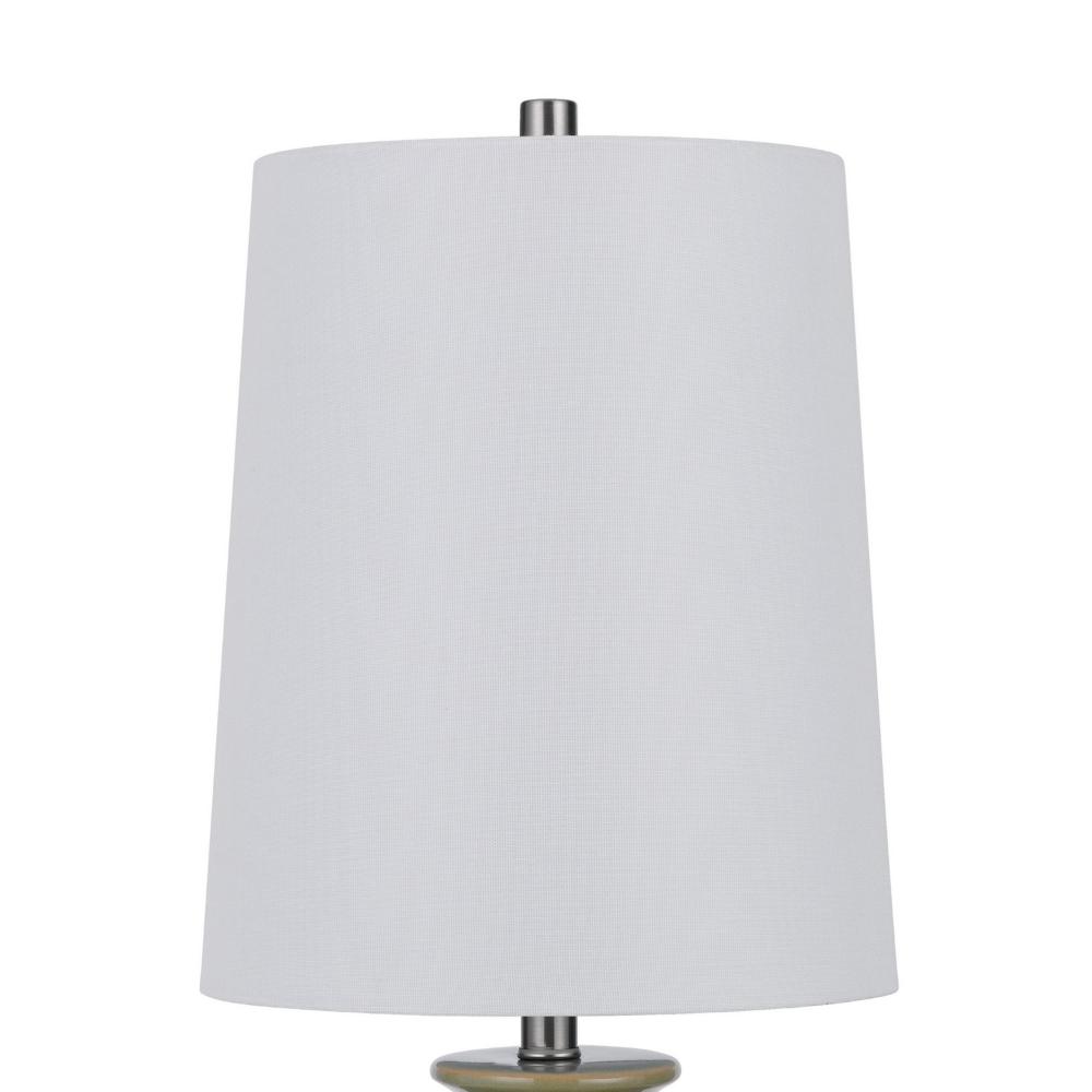 Kela 28 Inch Table Lamp Set of 2, Green Ceramic Pot Base, White Shade