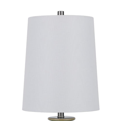 Kela 28 Inch Table Lamp Set of 2, Green Ceramic Pot Base, White Shade
