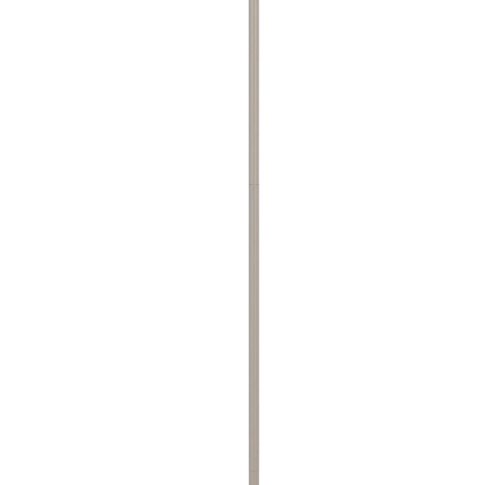 Plue 63 Inch Floor Lamp, Chrome Pole Round Base, Off White Drum Shade