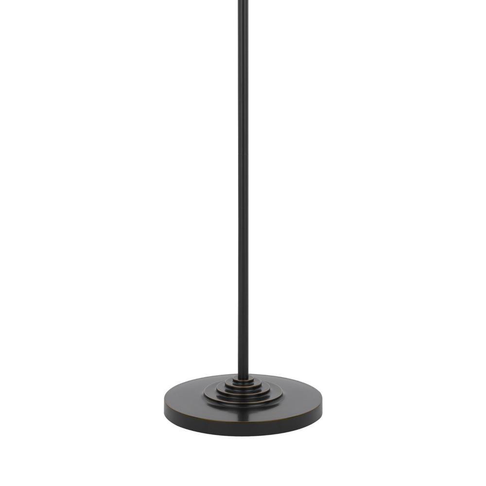 Tomi 63 Inch Floor Lamp, Double Swing Arm, Bronze Metal, White Shade