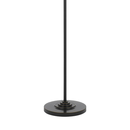 Tomi 63 Inch Floor Lamp, Double Swing Arm, Bronze Metal, White Shade