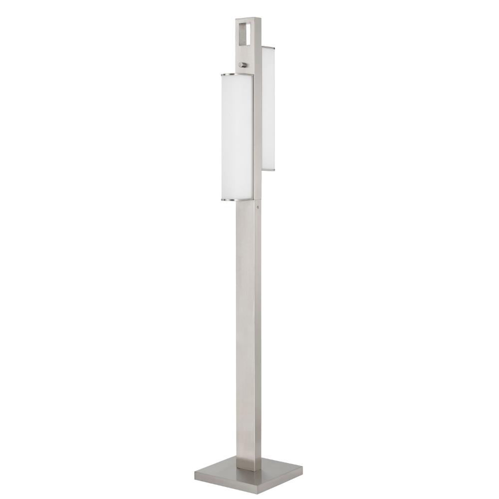 Mora Floor Lamp w Dimmer Switch, 2 Ports, Dual LED, Chrome 61 Inch