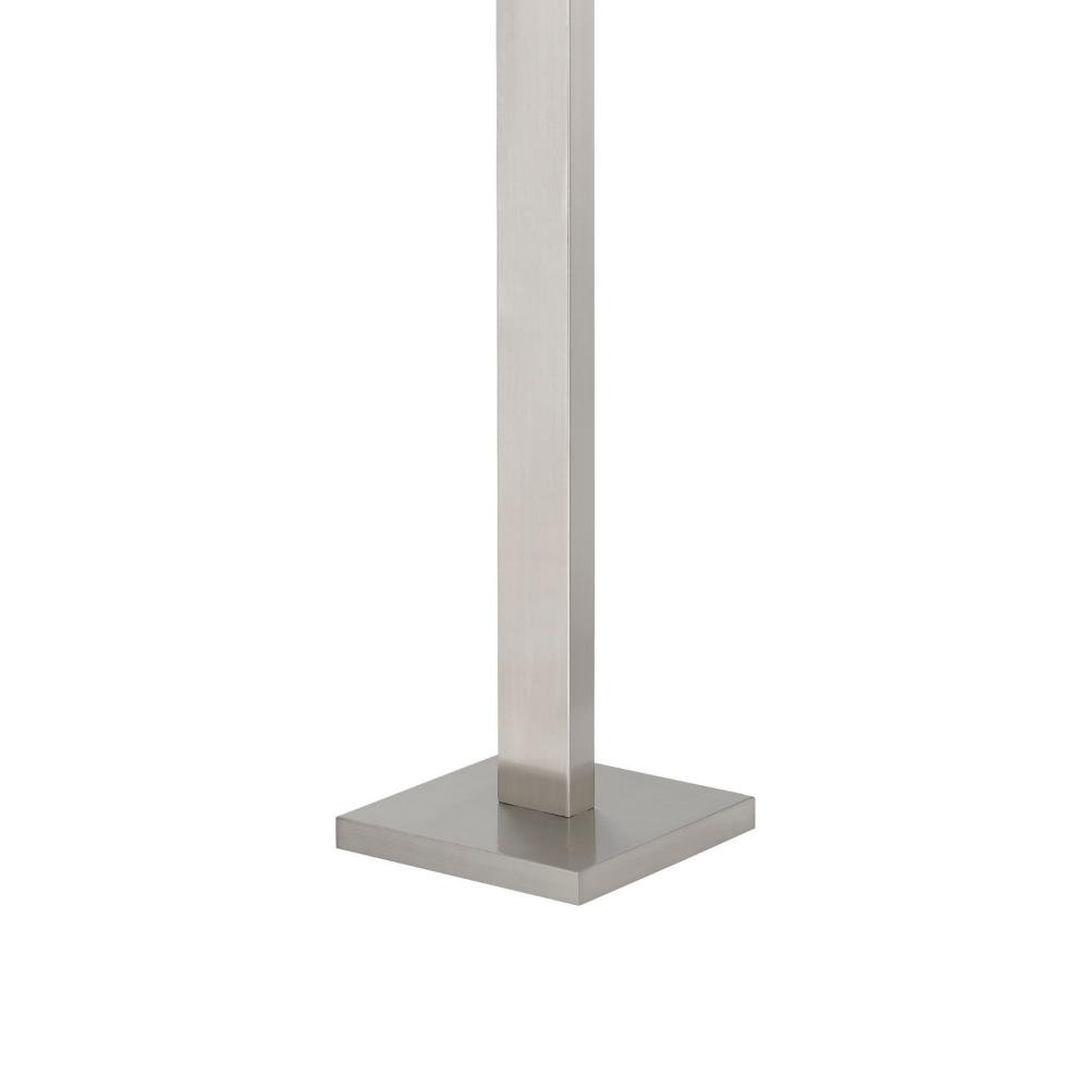 Mora Floor Lamp w Dimmer Switch, 2 Ports, Dual LED, Chrome 61 Inch