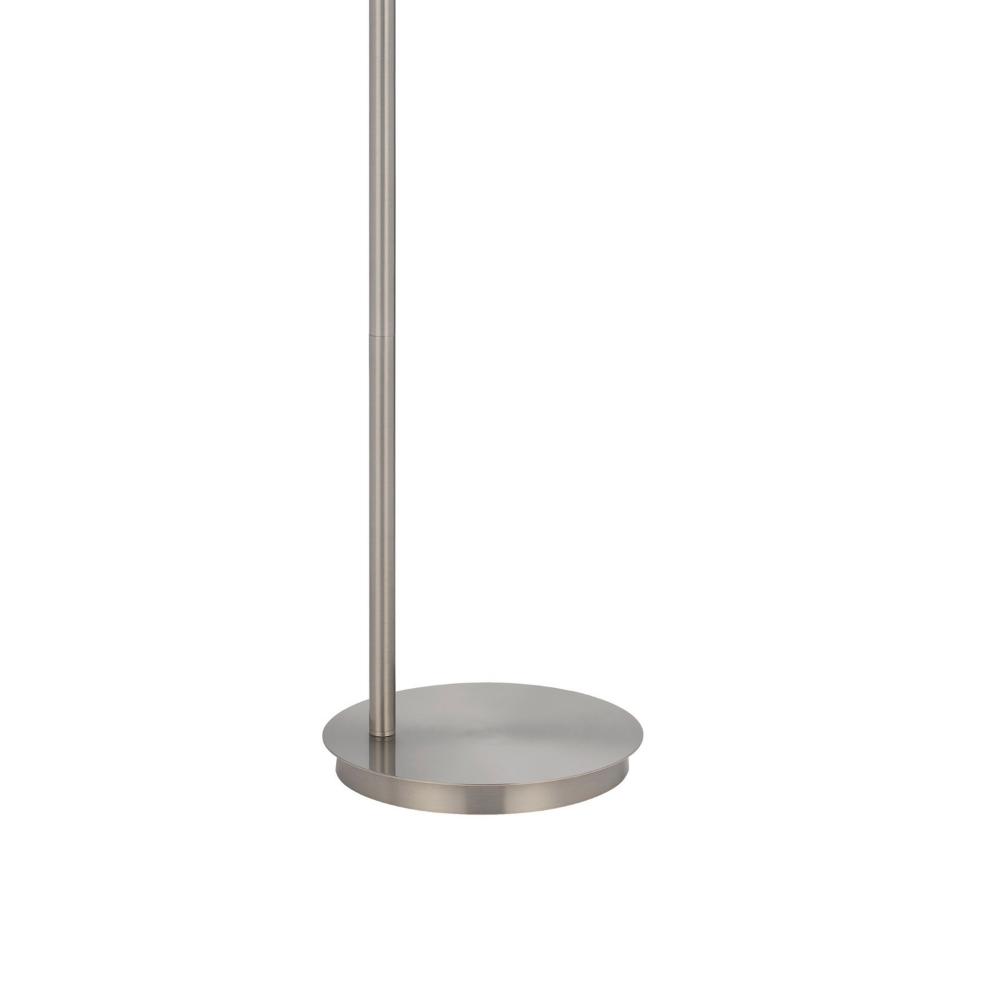 Lavy Floor Lamp, Slim Chrome Pole Base, White Hardback Shade 62 Inch