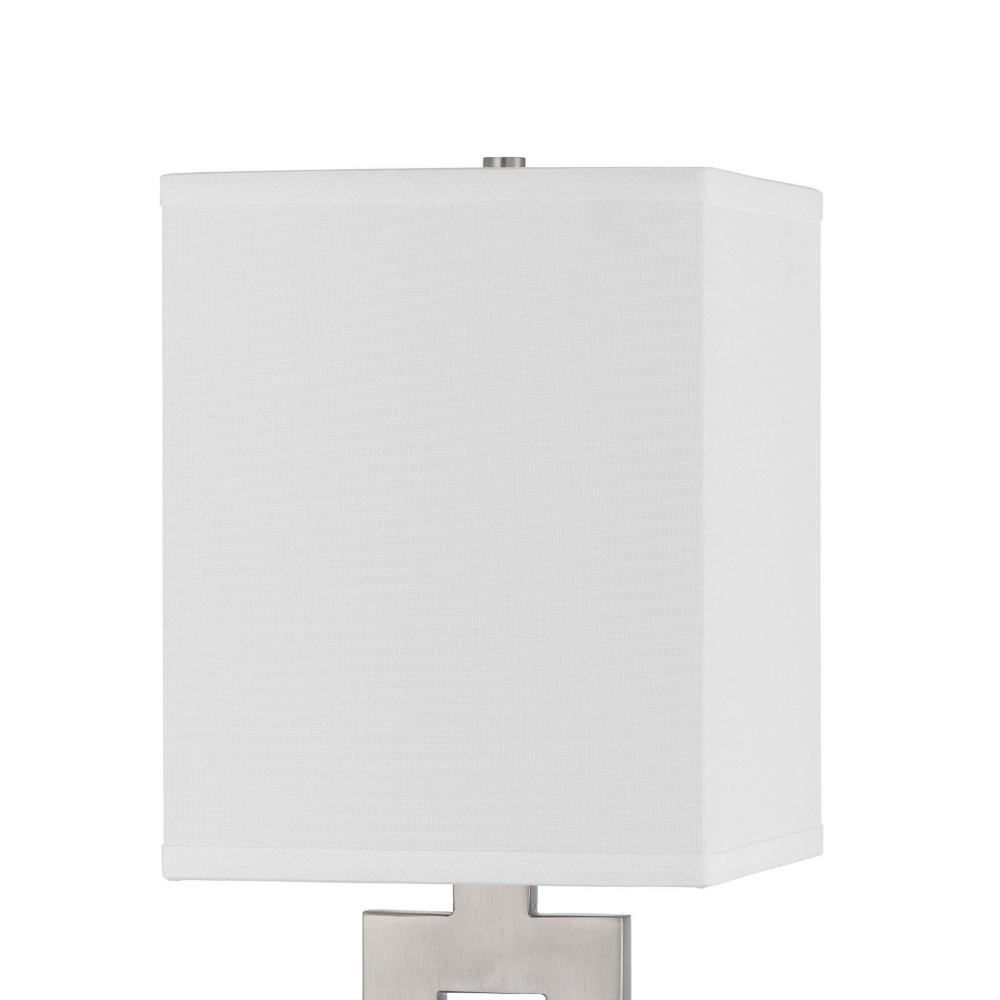 Arny Table Lamp, 1 Outlet, 2 USB, Slim Cutout Steel Base, 24 Inch