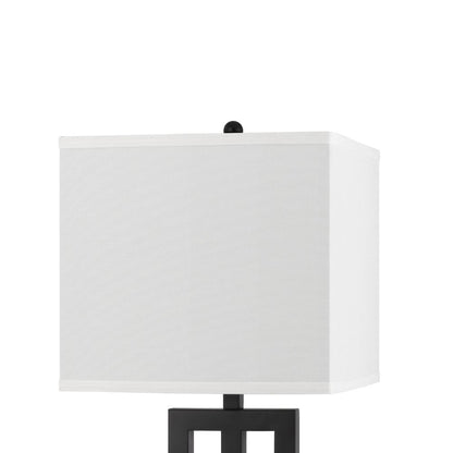Haney Table Lamp, 1 Outlet, USB Port, Bronze Slim Keyhole Base 30 Inch