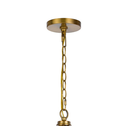 Shefy 18 Inch Chandelier, Locked Ring Candelabra Design, Brass Metal