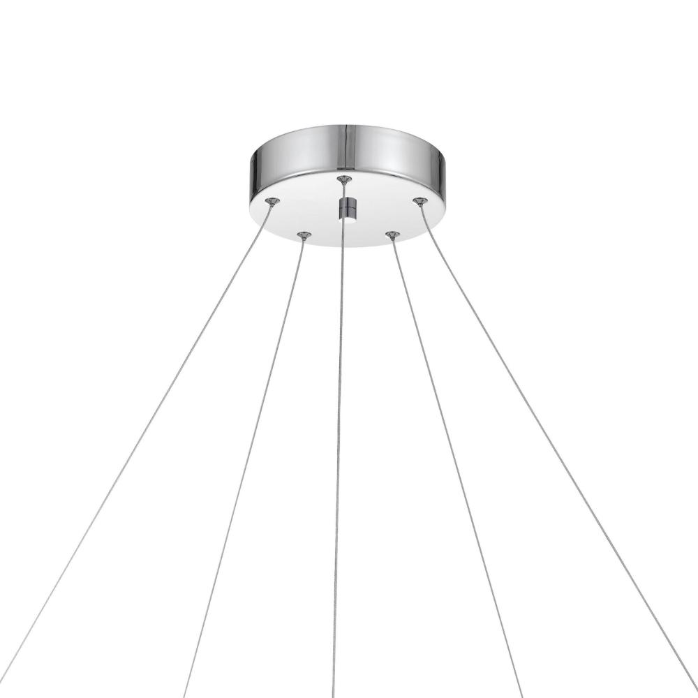 Zemy Pendant Light Fixture w LED Lights, Angled Wood, 30 Inch Brown