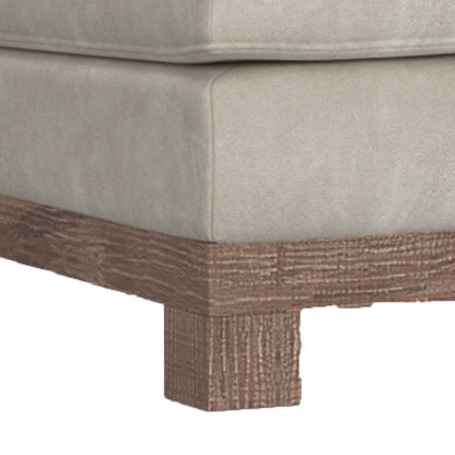 Sama Modular Armless Chair, Decor Pillow, White, Brown Solid PIne Wood