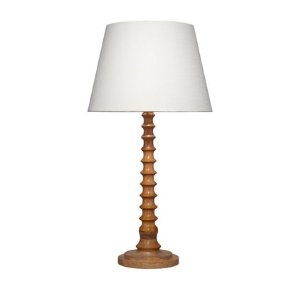 Dio 31 Inch Table Lamp, White Slub Drum Shade, Brown Turned Wood Base