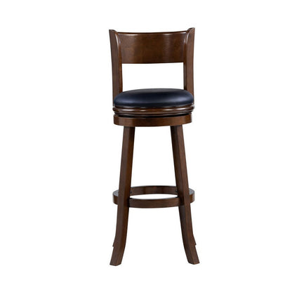 Milo Swivel Barstool Chair, Black Faux Leather, 34 Inch Extra Tall