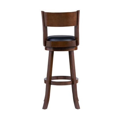 Milo Swivel Barstool Chair, Black Faux Leather, 34 Inch Extra Tall