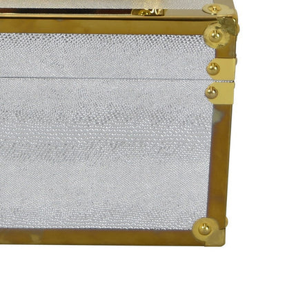 Jito Decorative Jewelry Box Set of 2, Abstract Pattern, Silver Gold