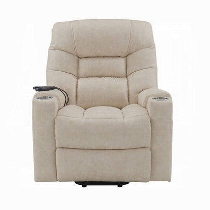 Aira Power Recliner Lift Chair with Heating Massage, Gray Faux Leather