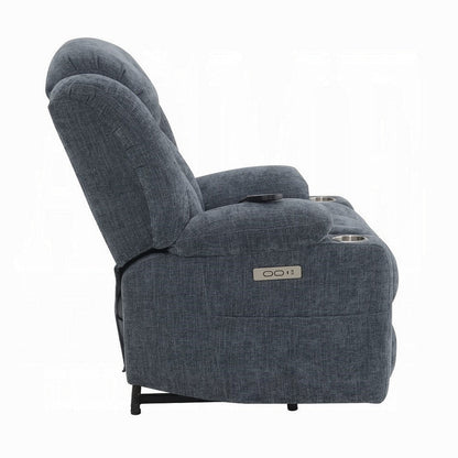 Mario Power Recliner Chair with Lift, Heating, Massage, Blue Velvet