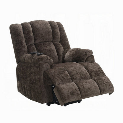 Cassy Power Recliner Chair with Lift, Heating, Massage, Brown Velvet