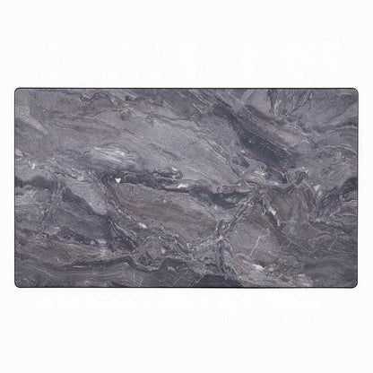 Evis Coffee Table, Rectangular 47 Inch Gray Faux Stone, Brown Wood