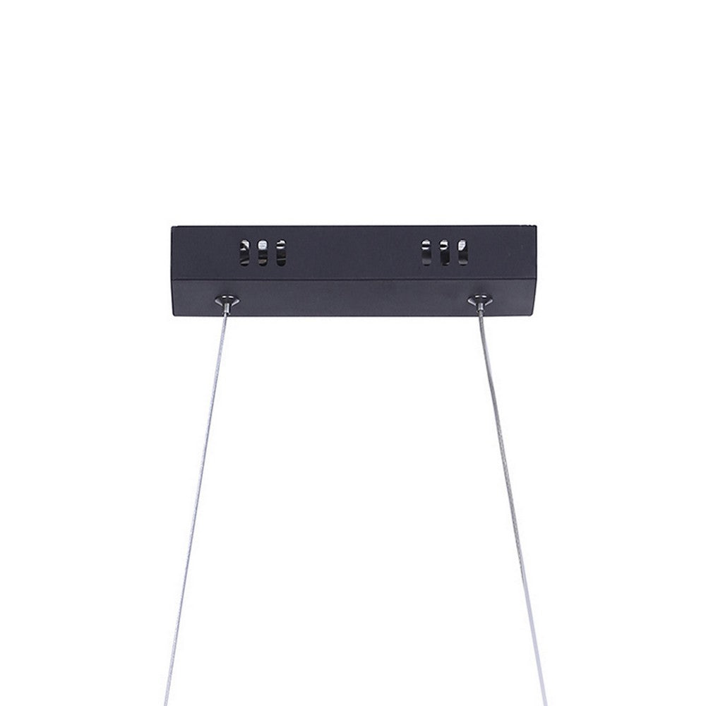 Modern Ceiling Pendant Light, Suspended Aluminum Spiral Loop, 23 Inch