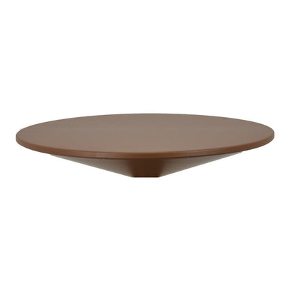 Jammy Plant Stand Table, Round 24 Inch Top, Brown Metal Cone Base