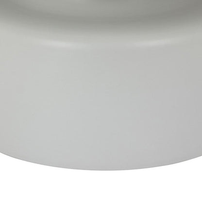 Ricca Plant Stand Table, White Metal, Round 29 Inch Top, Pedestal Base